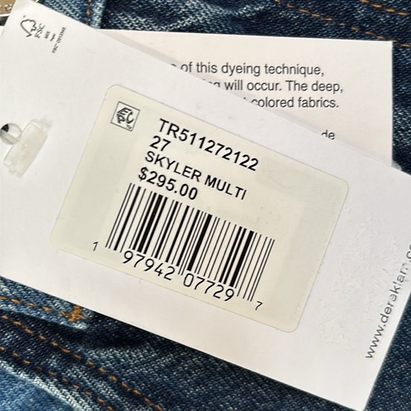 NWT Derek Lam 10 Crosby Denise Color Blocked High Rise Barrel Jeans Skyler Multi - Picture 5 of 16